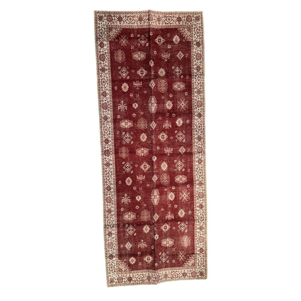 Machine Washable Rug Adiva Larissa  2'6"X6'6" Runner LRS45 Red Burgundy Cream